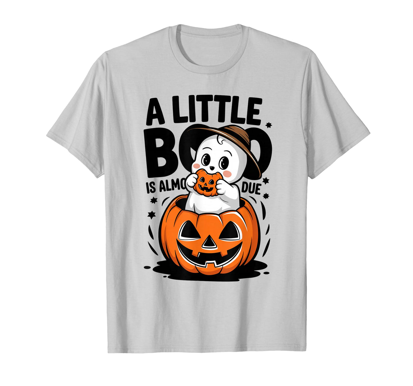Little Boo Is Almost Due Halloween Pregnant Baby Ghost T-Shirt