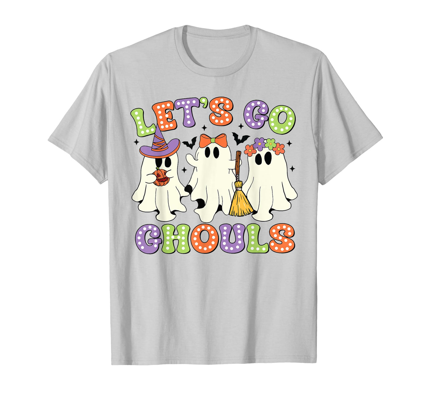 Let's Go Ghouls Scary Ghost Costume Halloween Retro Groovy T-Shirt