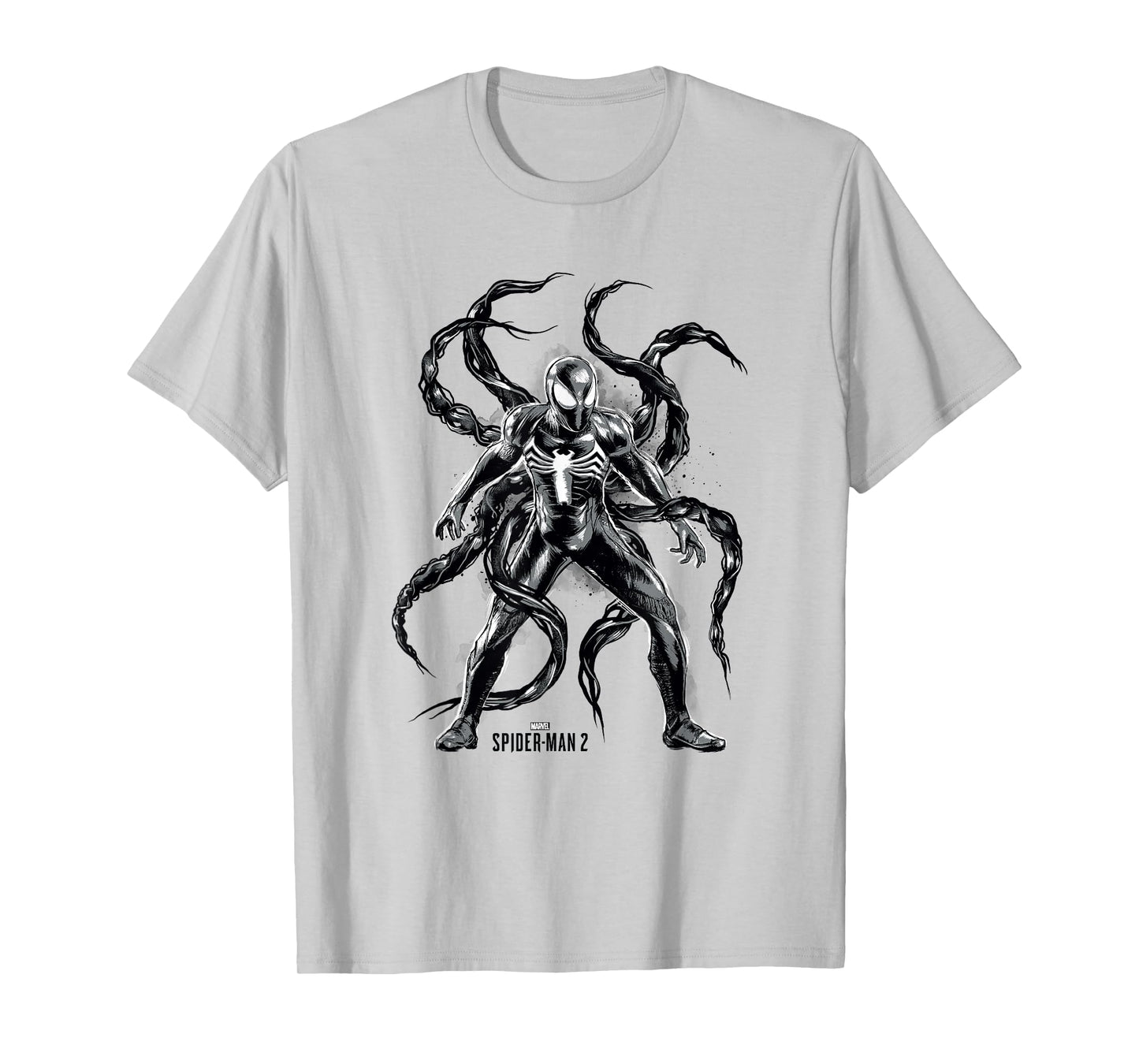 Marvel Spider-Man 2 Black Suit Peter Symbiote Tentacles T-Shirt