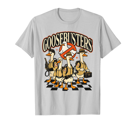 Goosebusters Silly Goose Halloween Ghost Boo Mens Womens T-Shirt