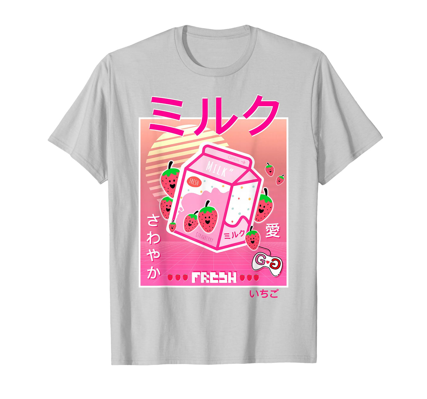 Strawberry Milk Carton Kawaii Pink Aesthetic Otaku Japanese T-Shirt