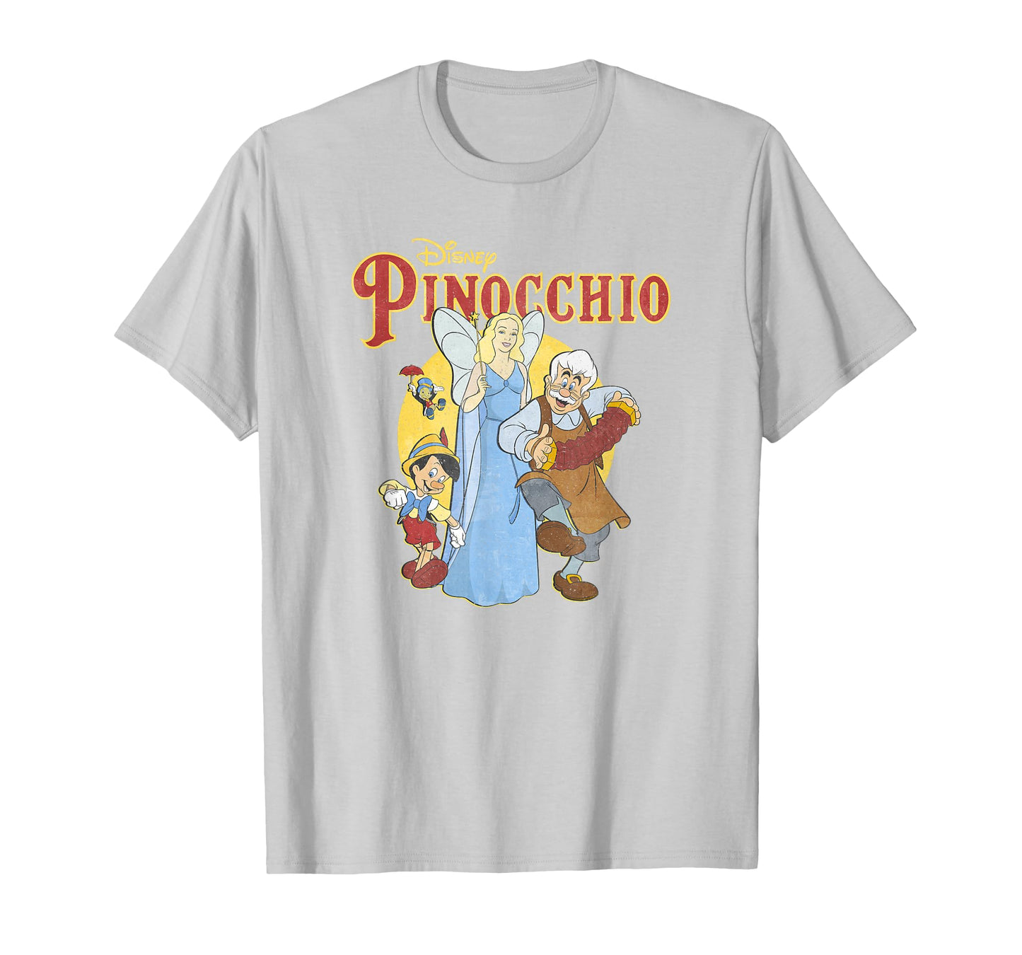 Disney Pinocchio Vintage Classic Group Movie Poster T-Shirt