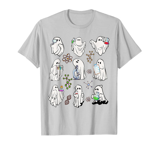 Ghost Science Teacher Chemistry Laboratory Halloween Costume T-Shirt