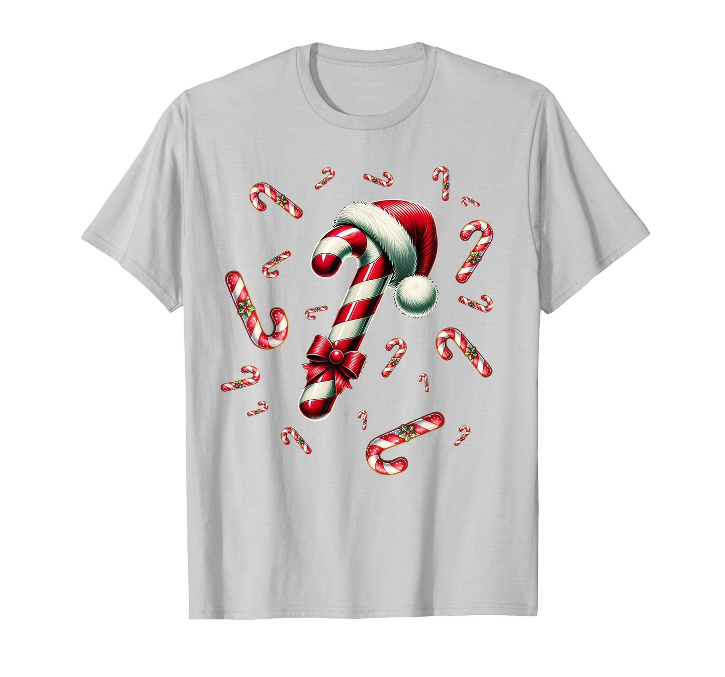 Christmas Candy Cane Crew Lights Red and White Candy Costume T-Shirt