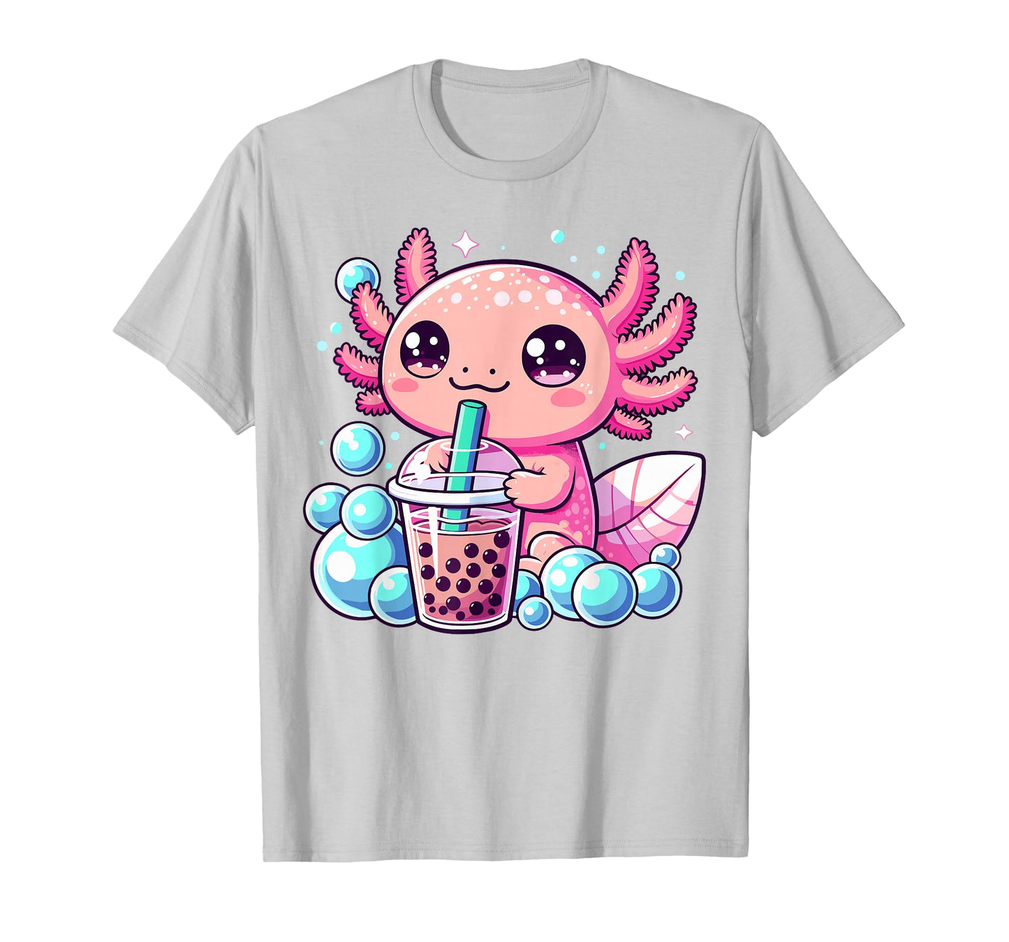 Axolotl Bubble Tea Boba Anime Kawaii Axolotl T-Shirt