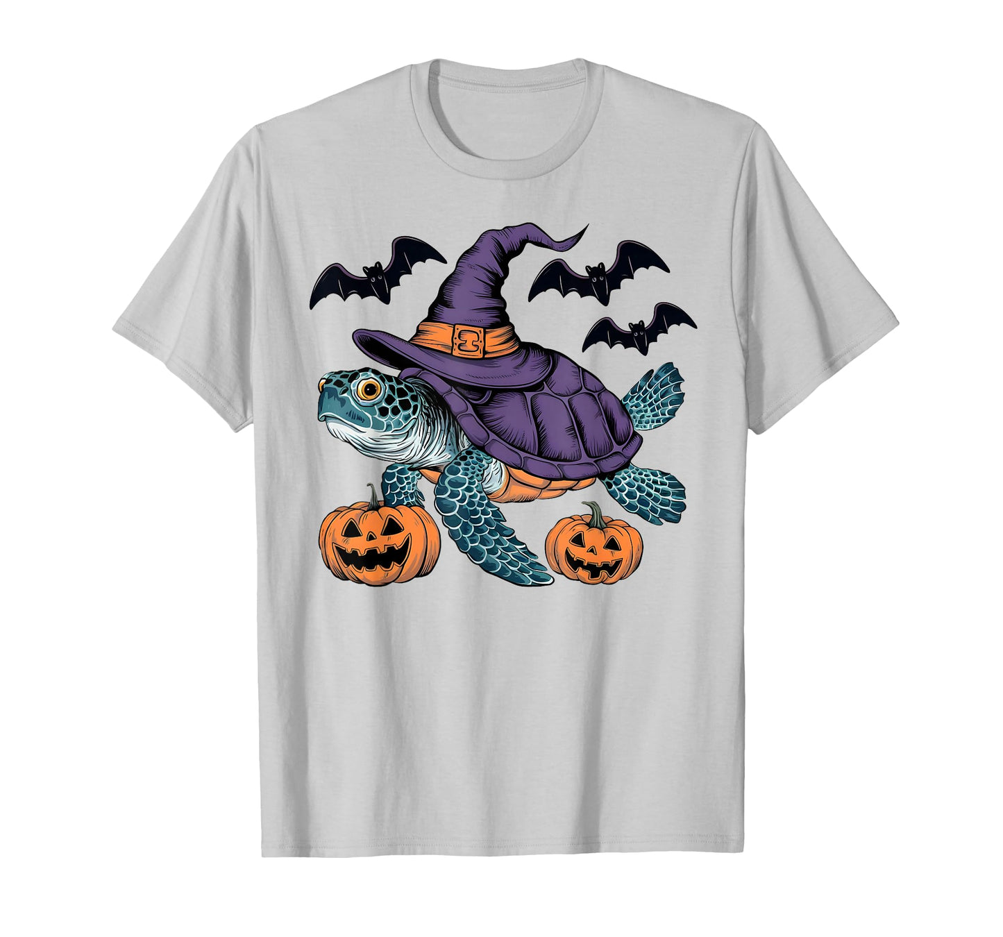 Pumpkin Bat Witch Costume Sea Turtle Halloween T-Shirt