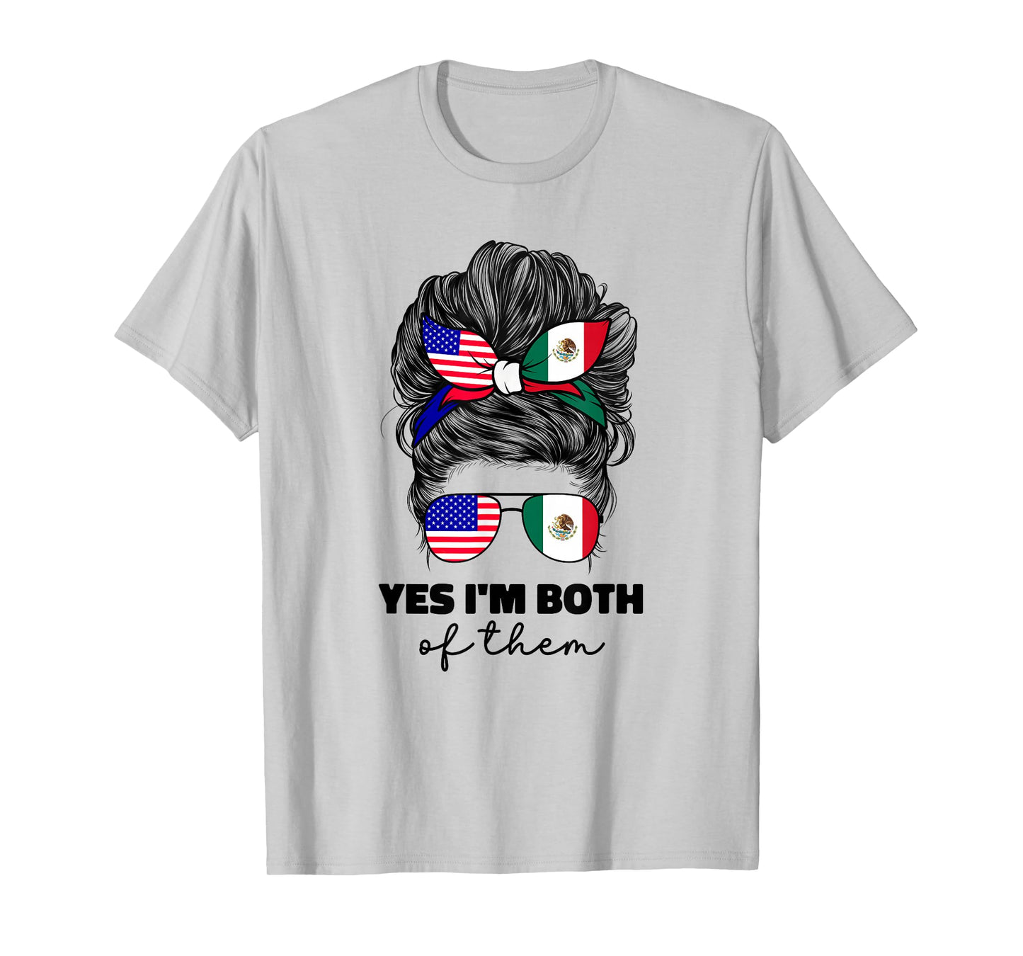 Half Mexican and American Mexico America USA Flag Girl Women T-Shirt