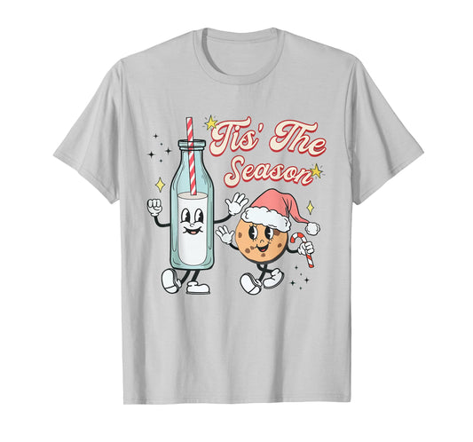 Tis The Season Retro Milk and Cookie Christmas T-Shirt