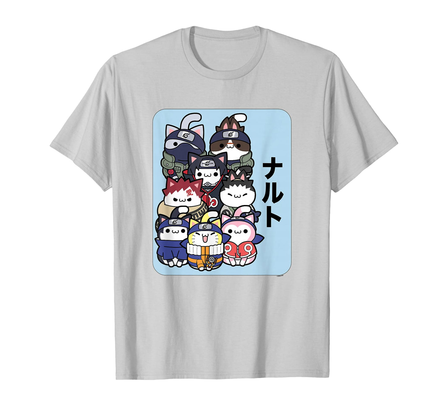 Nyaruto Cute kitties Main Characters Group Kanji Big Poster T-Shirt