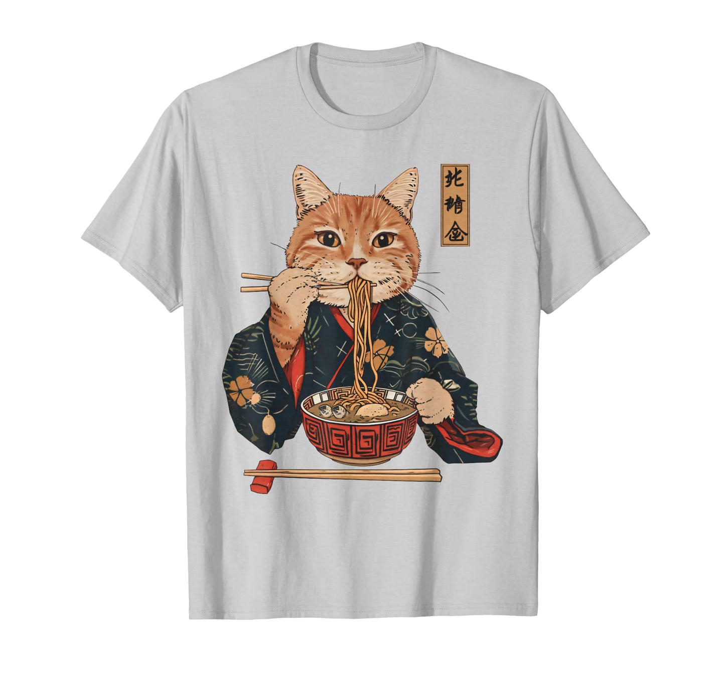 Cat Ramen Japanese Y2K Kawaii Retro Kimono Cat Manga Anime T-Shirt