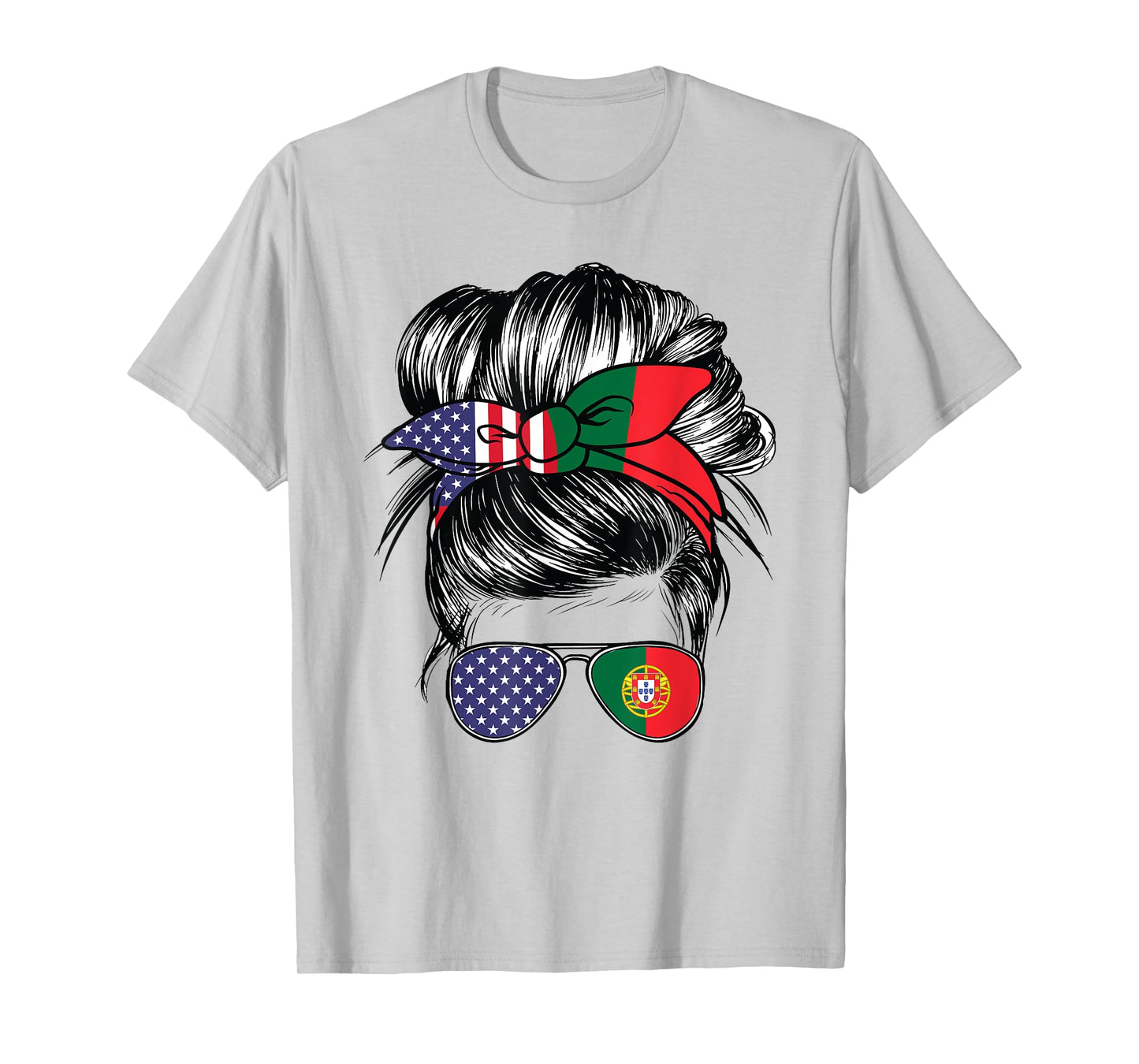 Portugal Flag American Women Girl USA Heritage Portuguese T-Shirt