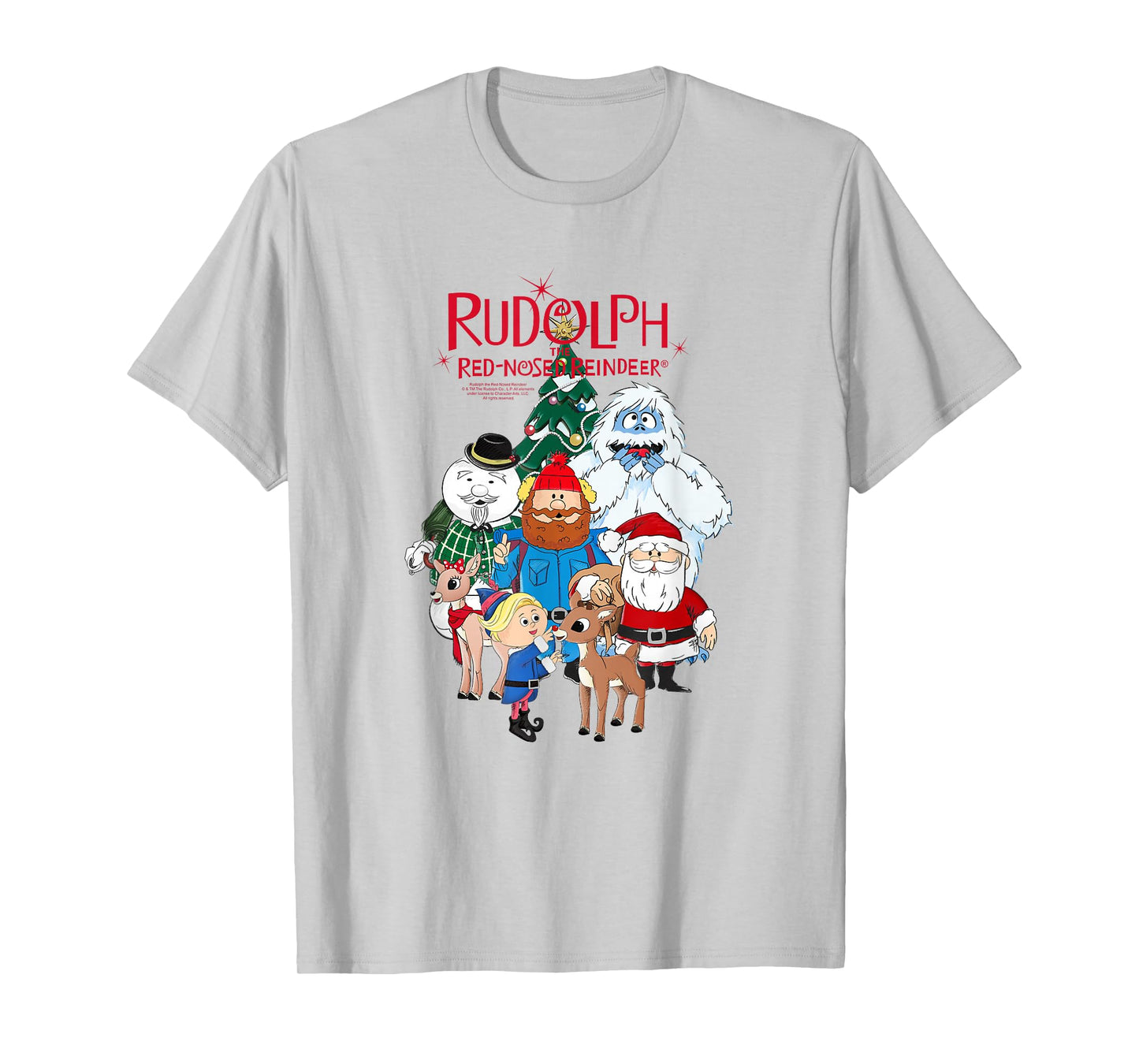 Rudolph Characters with Christmas Tree Retro Holiday T-Shirt