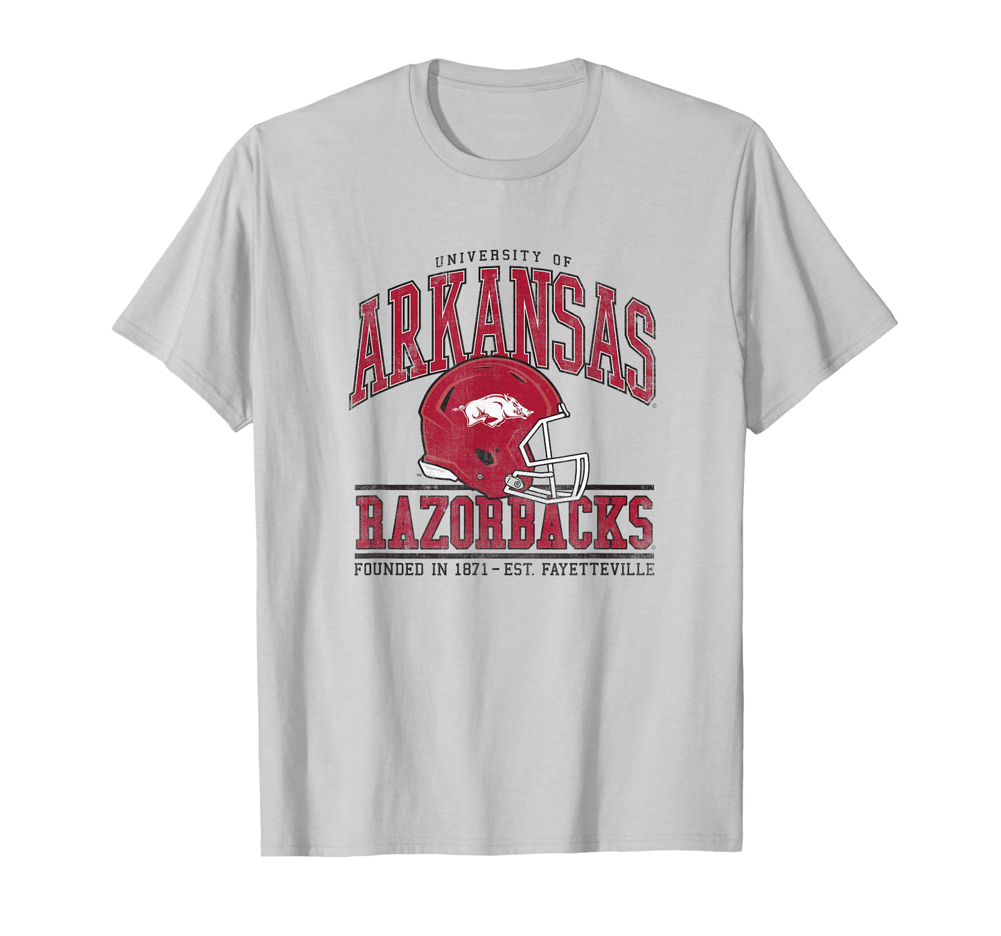 University of Arkansas Razorbacks Collegiate Football Helmet T-Shirt