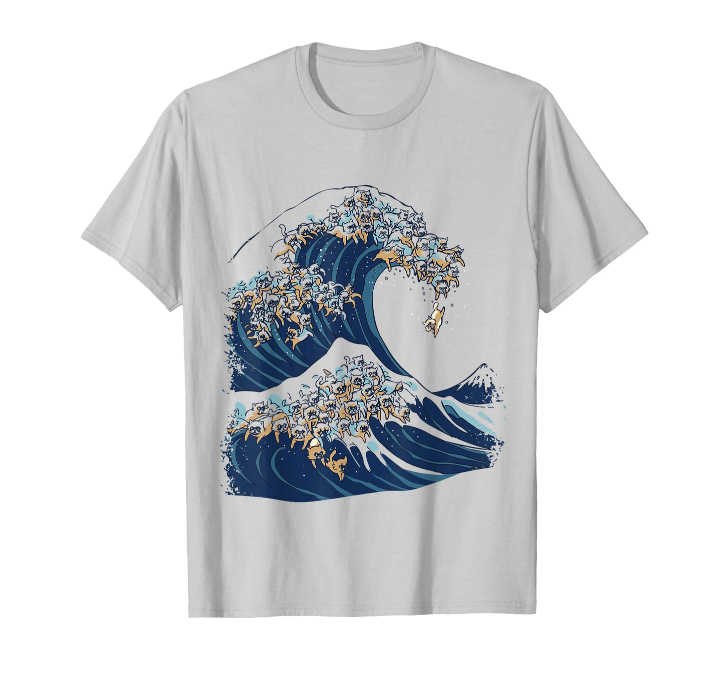 The Great Wave of Cats Japanese Art T-Shirt T-Shirt