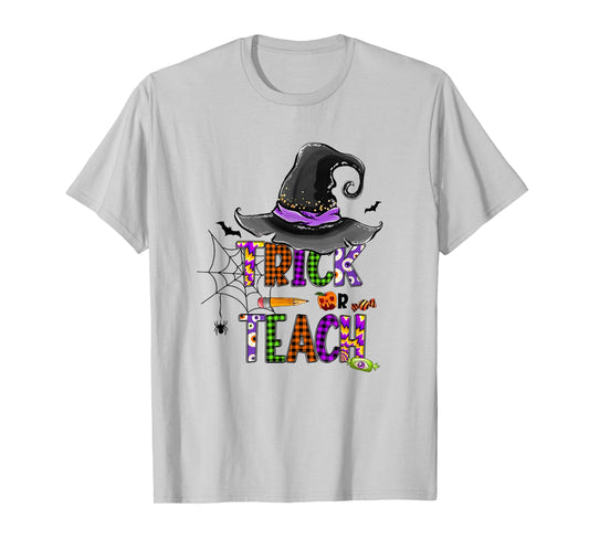 Retro Trick Or Teach Ghost Teacher Halloween Costume Womens T-Shirt