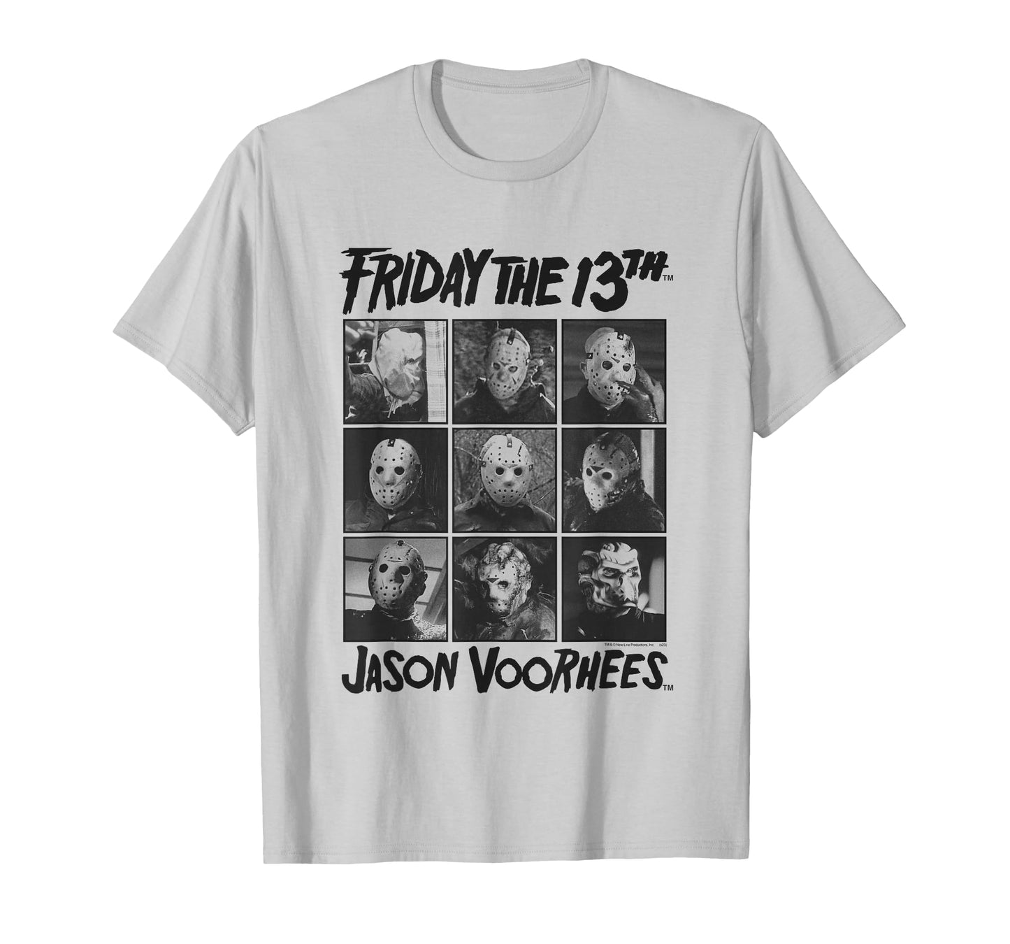 Friday The 13th Jason Black and White Grid Horror Movie T-Shirt