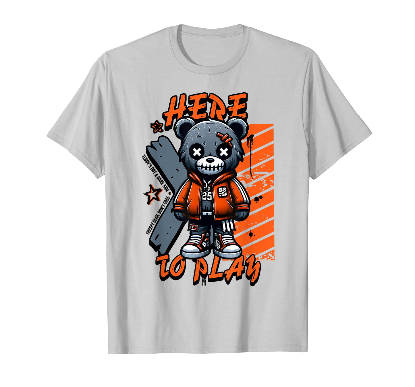 Scary Cute Teddy Bear Here to Play Pastel Goth Style Creepy T-Shirt