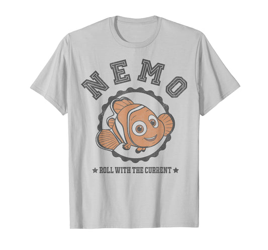 Disney Pixar Finding Dory Nemo Roll with The Current Logo T-Shirt
