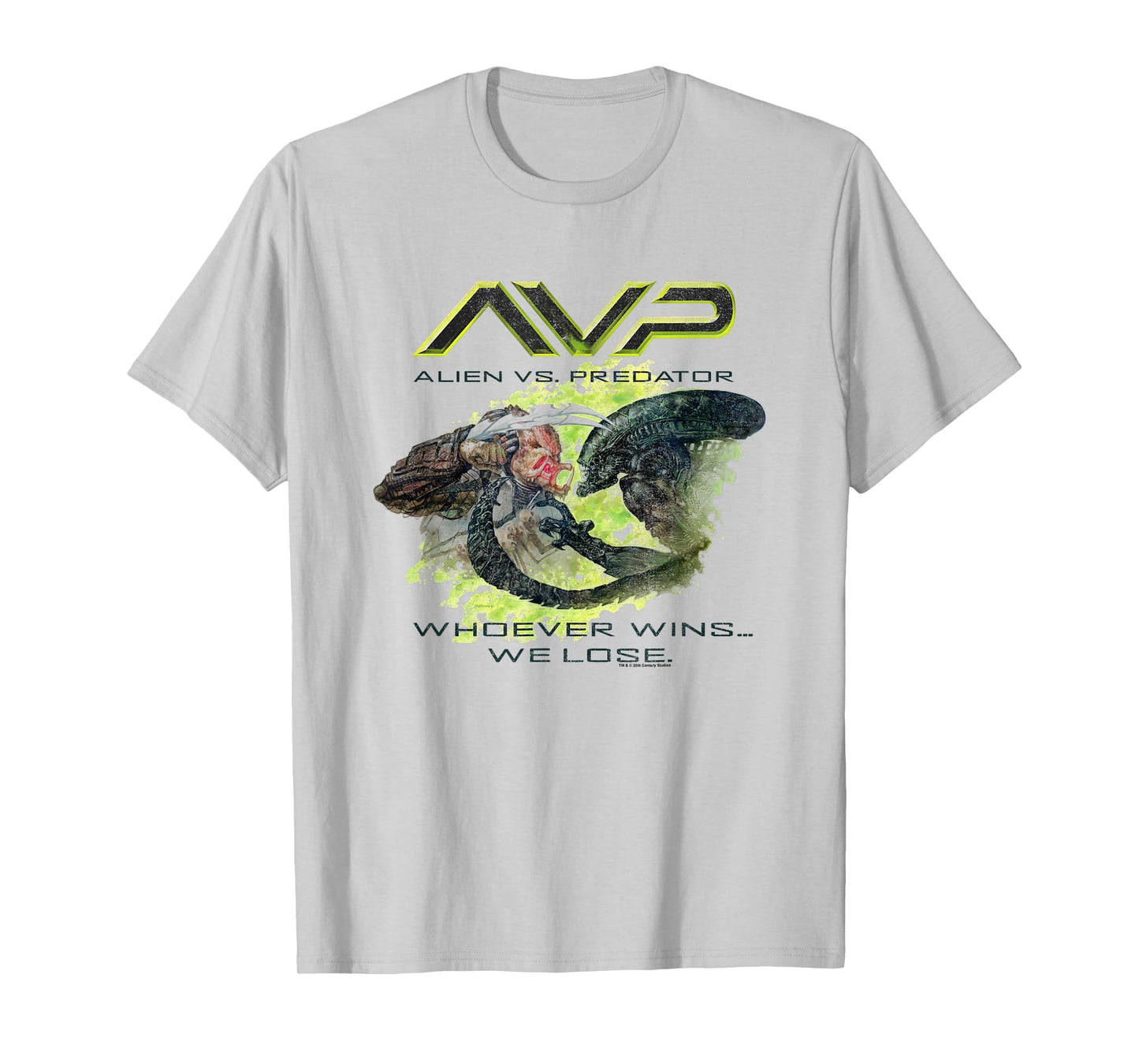 Alien Vs Predator Fighting Whoever Wins We Lose Big Poster T-Shirt