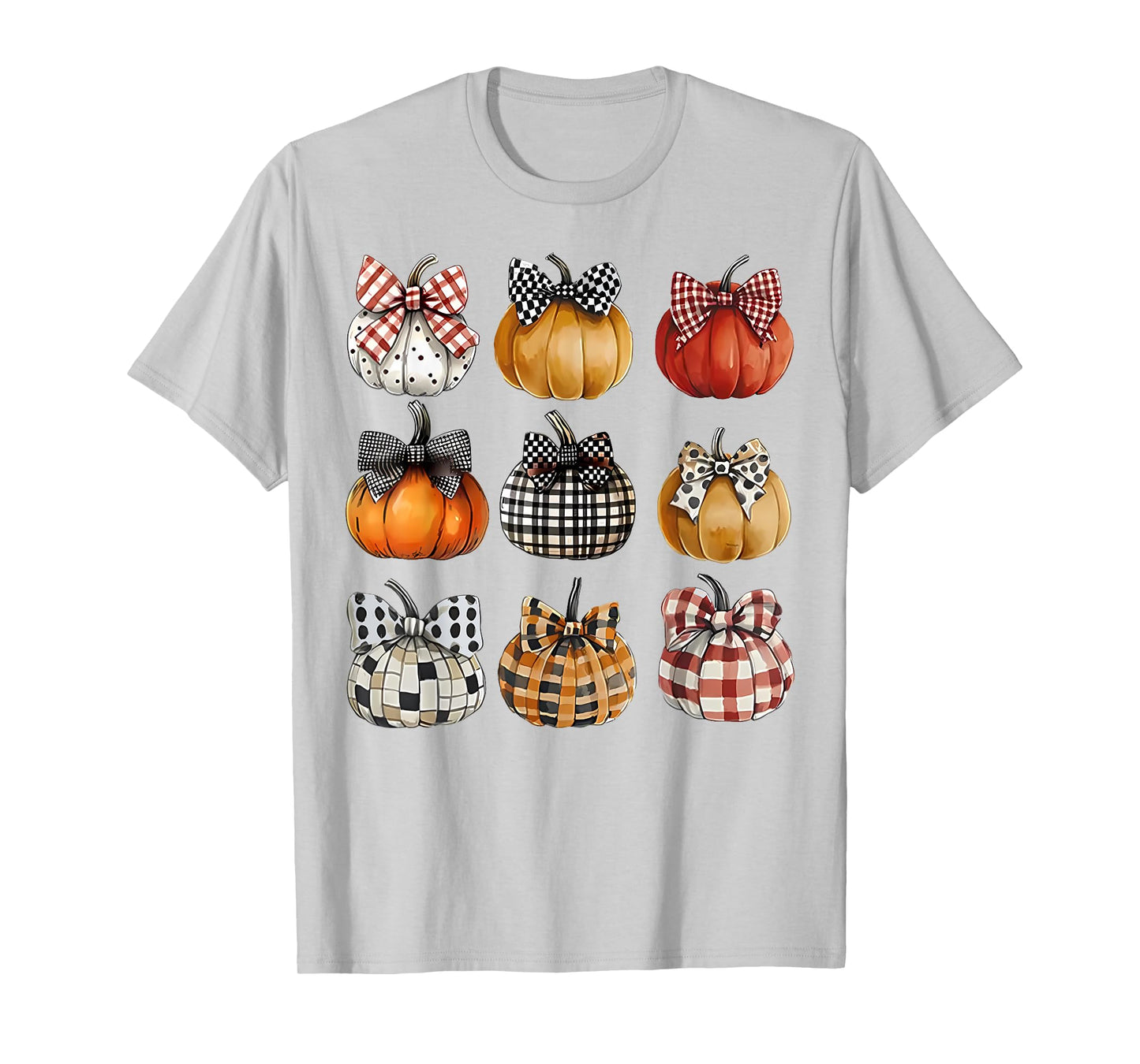 Coquette Bow Pumpkin Season Thanksgiving Autumn Fall Leaves T-Shirt