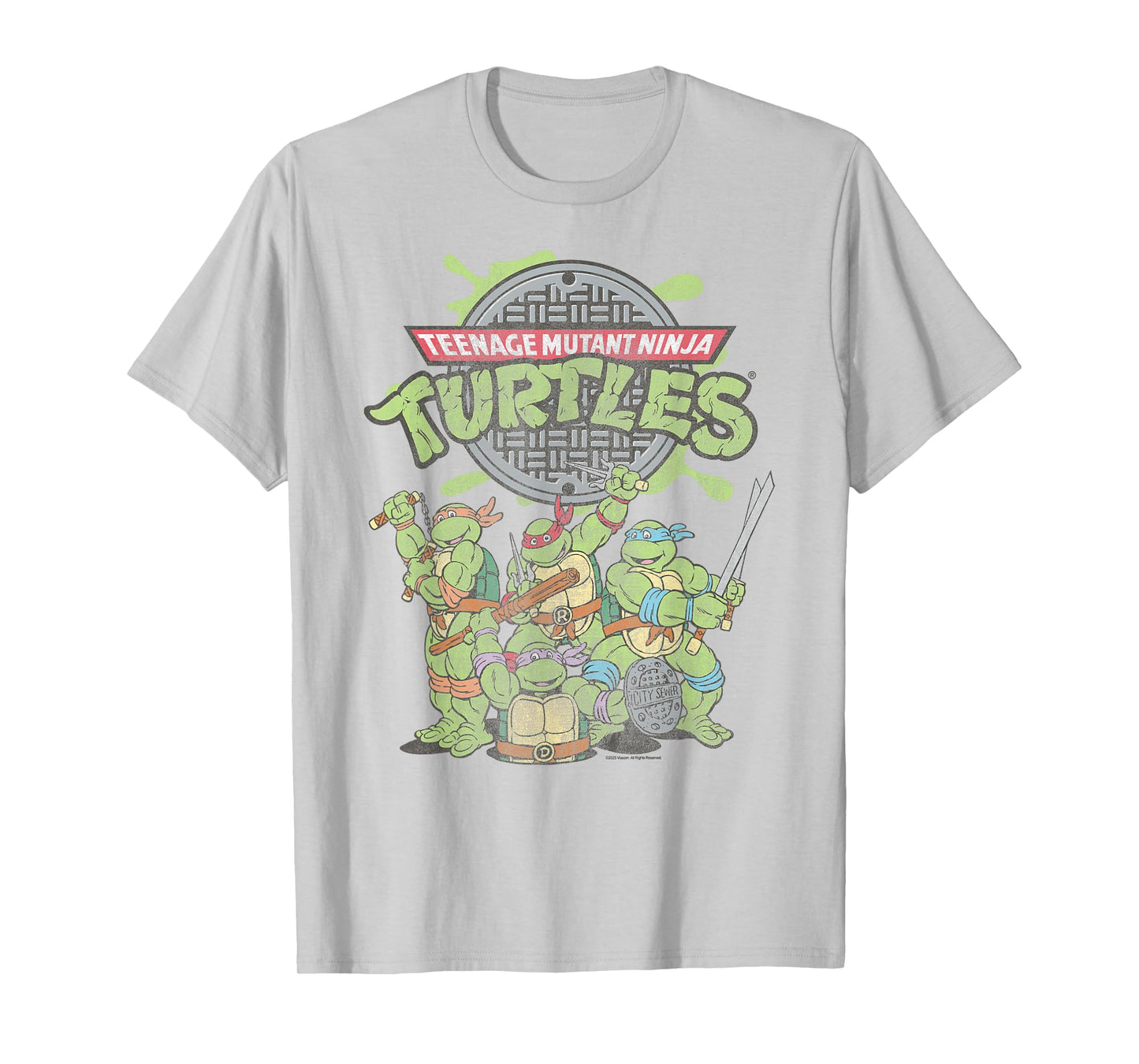 Teenage Mutant Ninja Turtles Sewer Logo and Turtles Retro T-Shirt