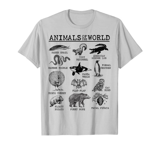 All Animals of The World - Vintage Funny Animal Meme Name T-Shirt