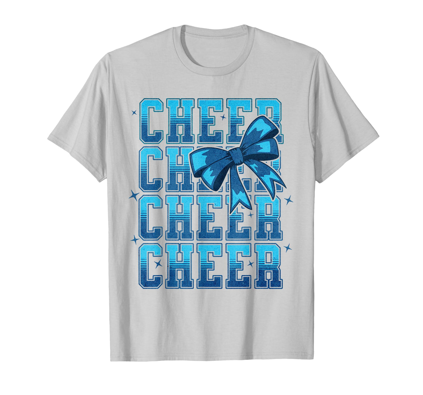 Coquette Cheer Bow Cheerleading Team Spirit Sport Blue T-Shirt