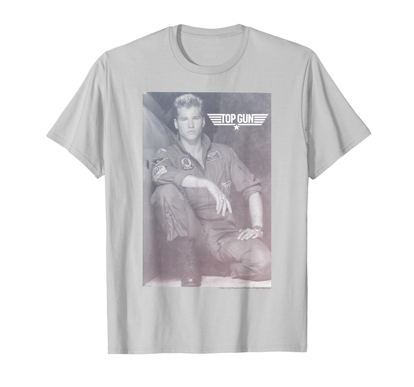 Top Gun Lt. Tom 'Iceman' Kazansky Black & White Poster T-Shirt