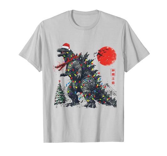 Kaiju Christmas Santazilla Japanese Monster Men Boys T-Shirt