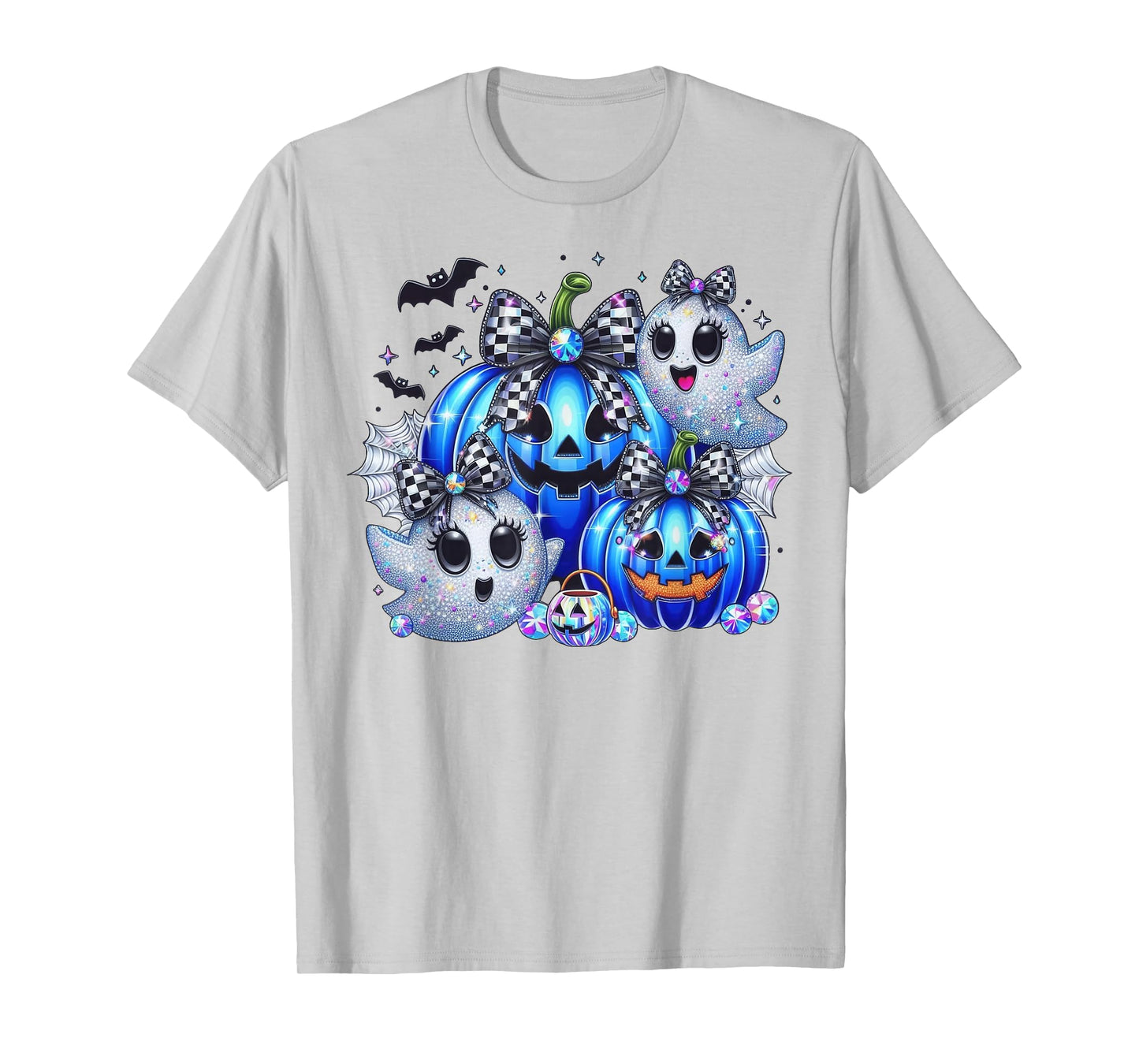 Vintage Dallas Ghost Cute Ghost Halloween Blue Pumpkin T-Shirt