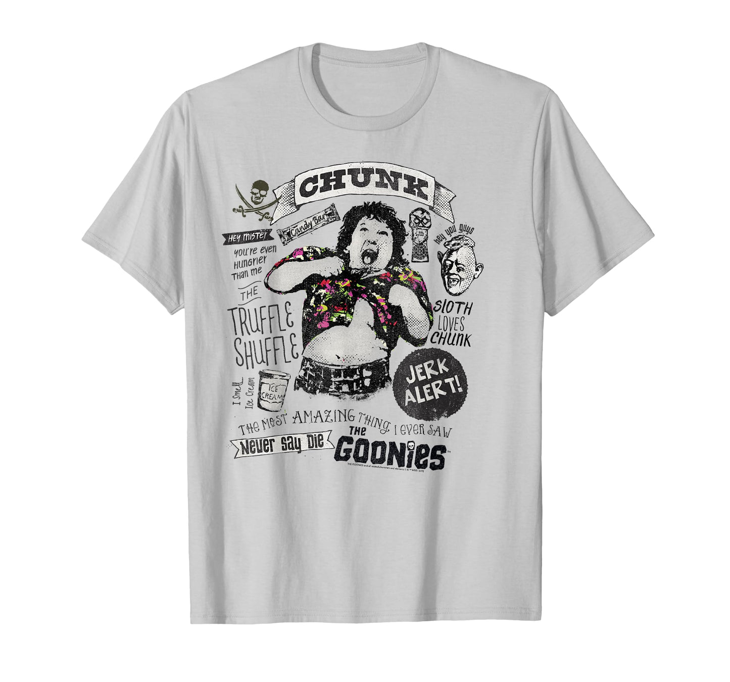 The Goonies Chunk & Sloth Things Text T-Shirt