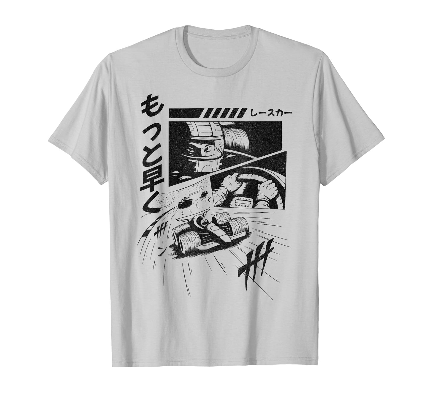 Anime Racer in Fast-Paced Action T-Shirt