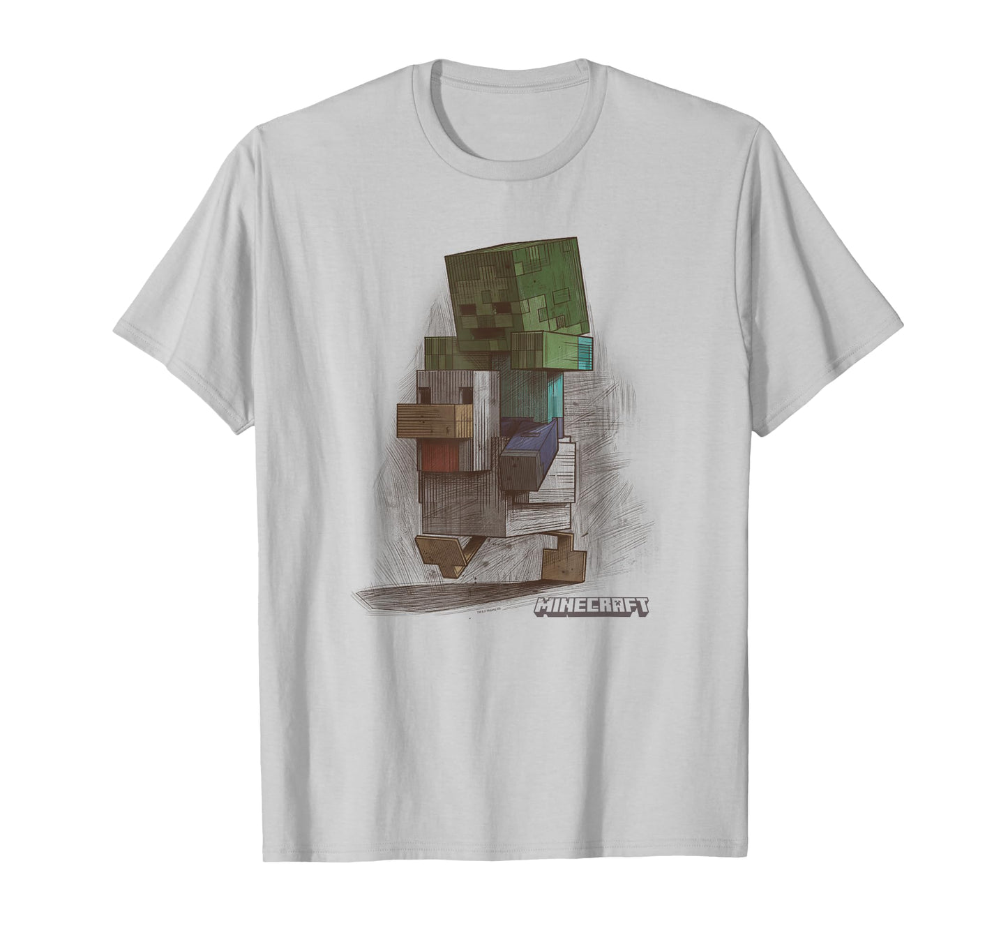 Minecraft Chicken Jockey Vintage Sketch T-Shirt