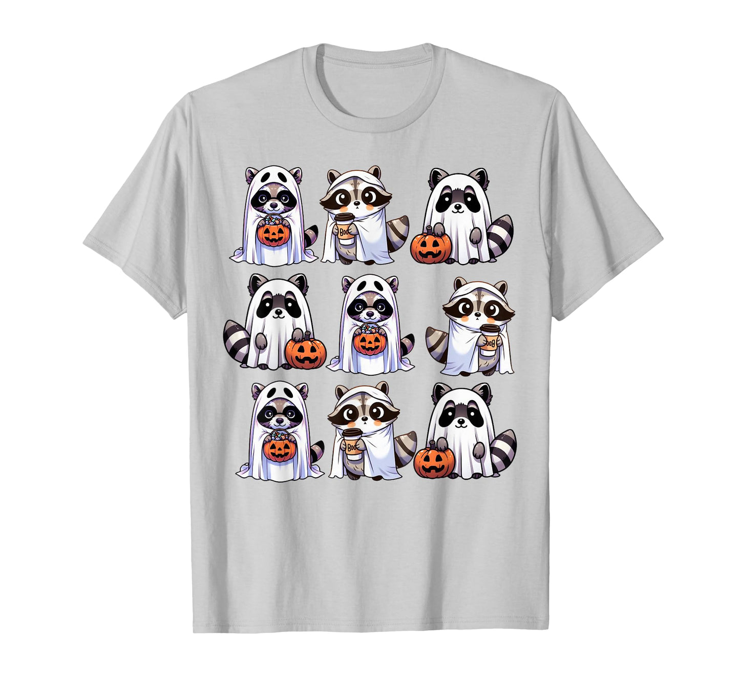 Cute Ghost Raccoon Funny Halloween Outfit Costumes Raccoon T-Shirt
