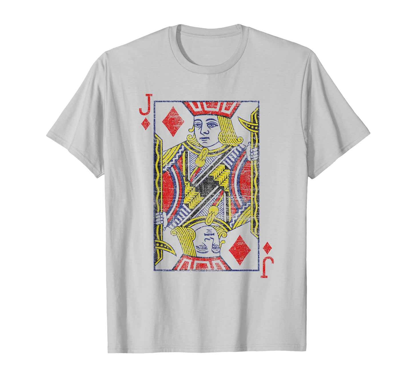 Jack Of Diamonds Playing Card Costume Poker Distressed T-Shirt