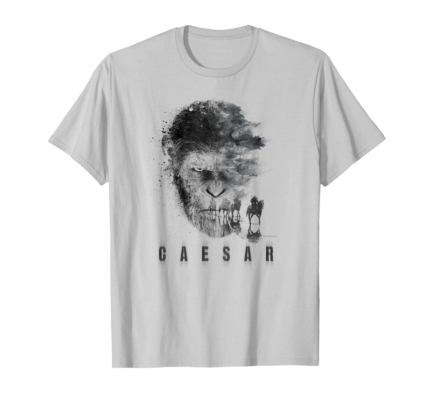 War for The Planet of The Apes Monochrome Caesar & Riders T-Shirt
