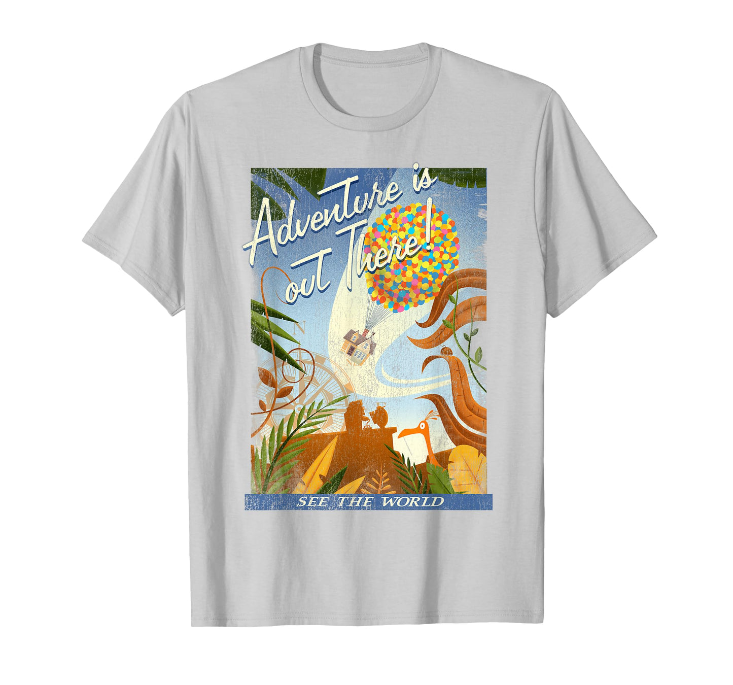 Disney Pixar Up Poster Distressed Vintage Graphic T-Shirt T-Shirt