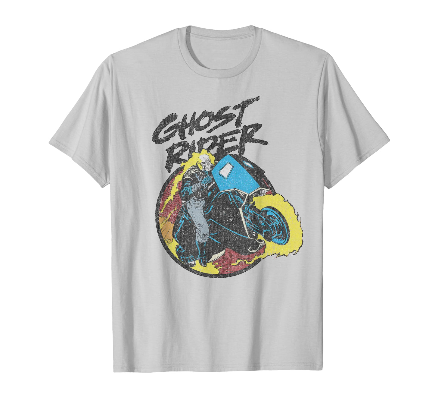 Marvel Ghost Rider Circle Portrait Action Shot T-Shirt