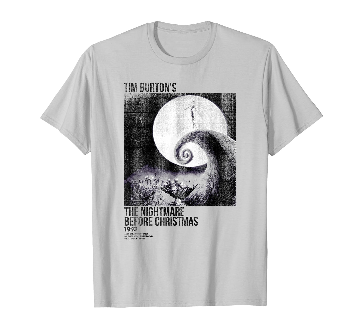 Disney Nightmare Before Christmas Movie Poster Ink Rolled T-Shirt