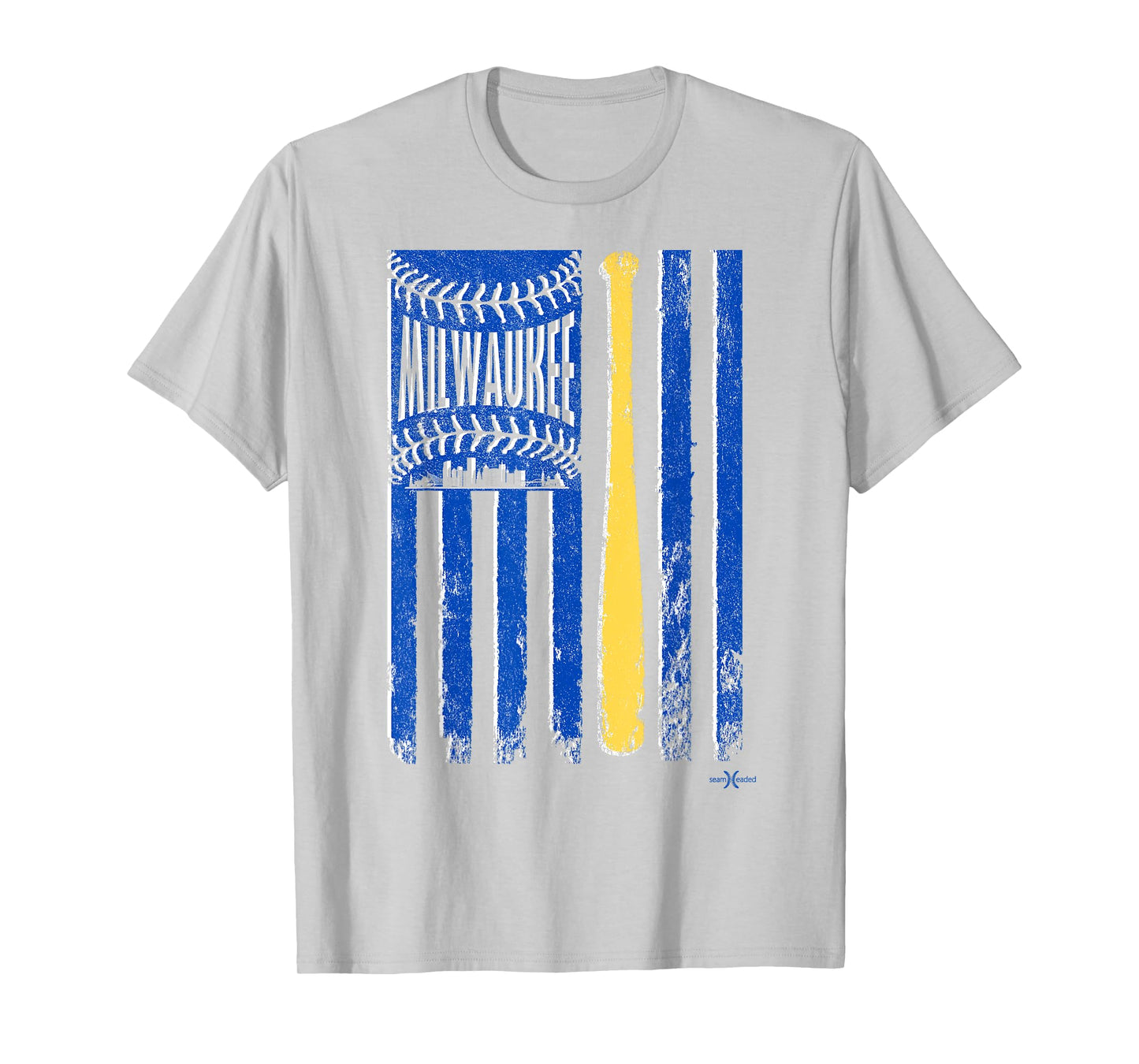 Classic Milwaukee Baseball Flag | Patriotic Baseball Women Kids Men T-Shirt