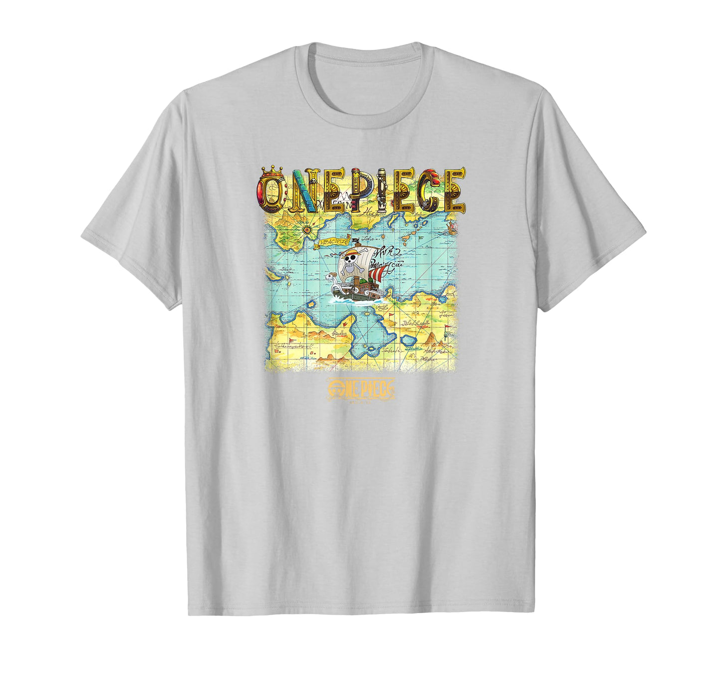 One Piece Anime Open Seas Pirate Map Photo T-Shirt