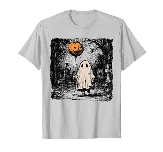 Halloween Funny Ghost Jack O Lantern Spooky Season Vintage T-Shirt