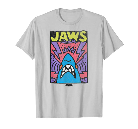 Jaws Neon Poster T-Shirt