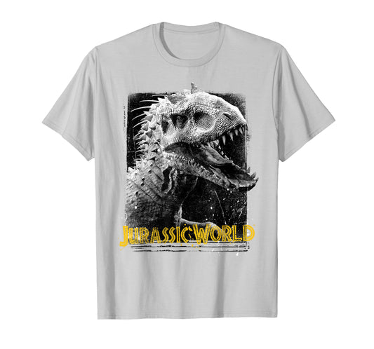 Jurassic World Indominus Rex T-Shirt, Men's Grey Classic Fit Short Sleeve T-Shirt, Size Small