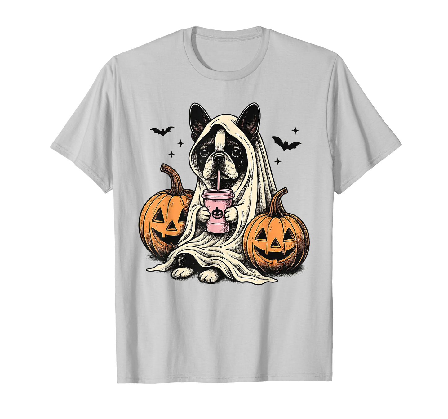 Halloween Boston Terrier Ghost T-Shirt