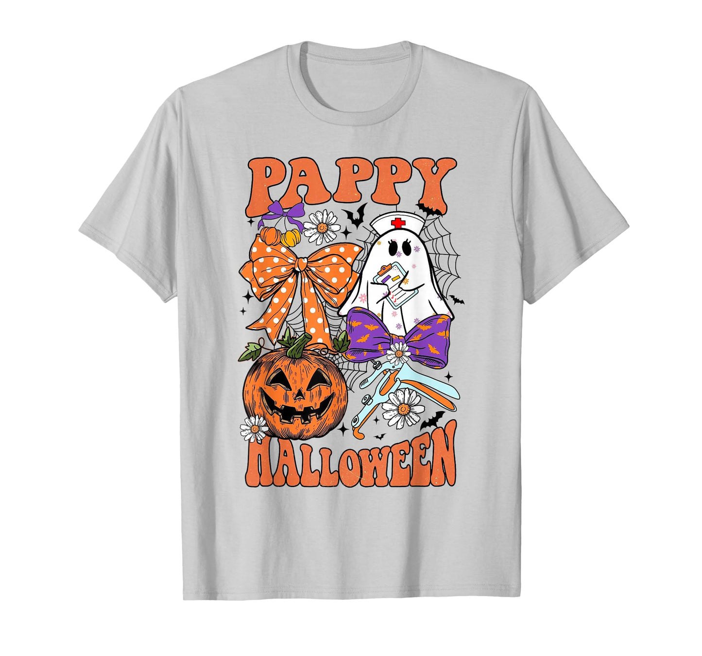 Pappy Halloween Ghost with Speculum Pumpkin Cute OBGYN Nurse T-Shirt