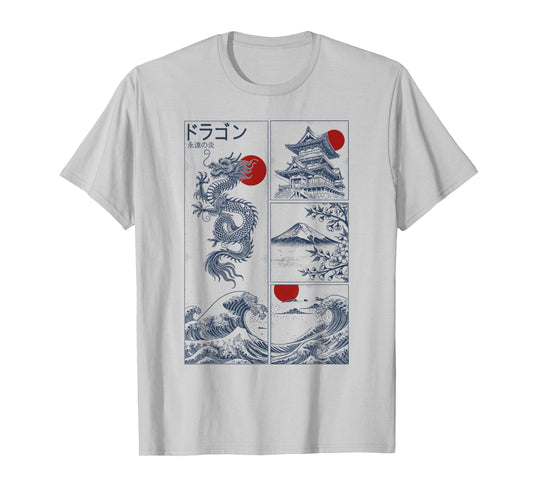 Japanese Dragon Kanji Vintage Tattoo Style T-Shirt
