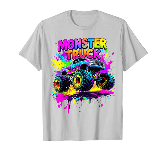 Monster Truck Retro Colorful Kids Boys Girls Men Women T-Shirt
