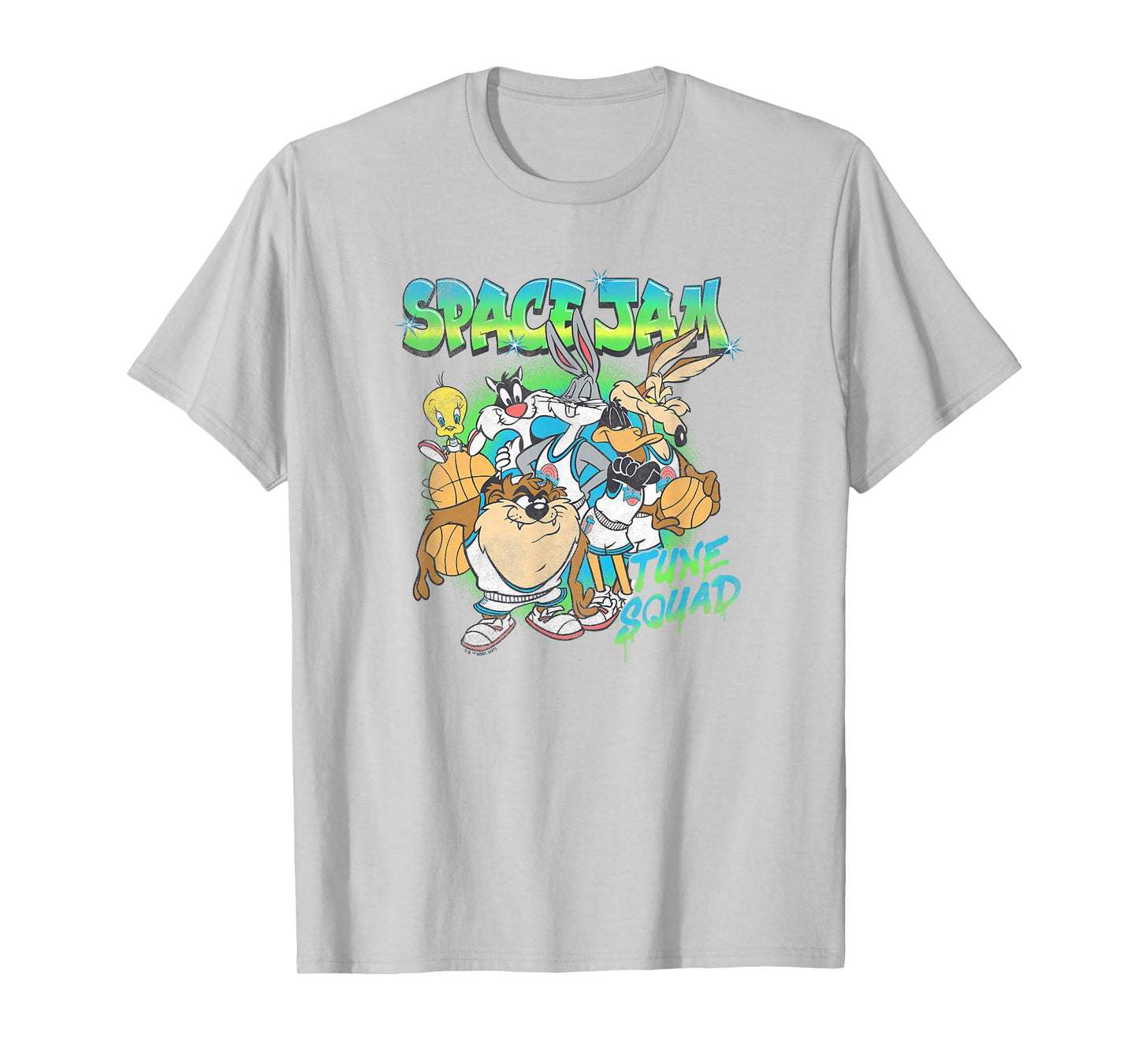 Space Jam Classic Tune Squad Airbrush Group Poster T-Shirt