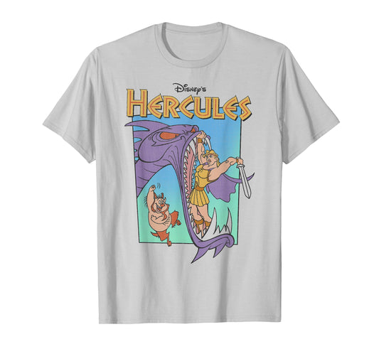 Disney Hercules Hydra Battle Retro Classic Movie Poster T-Shirt